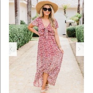 Pink floral maxi